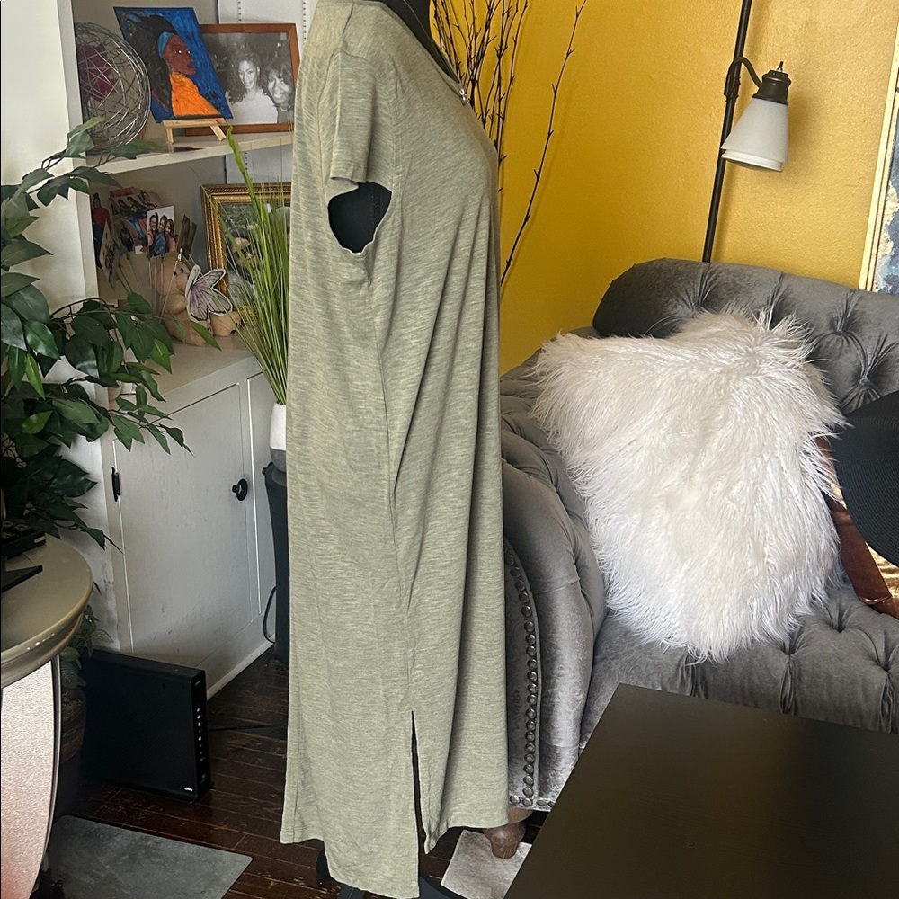 Jessica Simpson Olive Green Tunic Dress with side splits - Picture 4 of 7